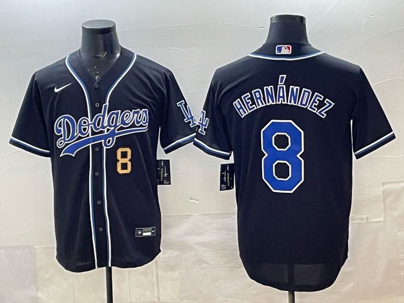 Men 2025 Nike Los Angeles Dodgers #8 Hernandez Black MLB Jersey style 002->los angeles dodgers->MLB Jersey
